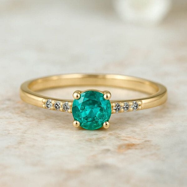 Spirit of Island Gold Ring | Grüner Lotus Smaragd von Spirit of Island