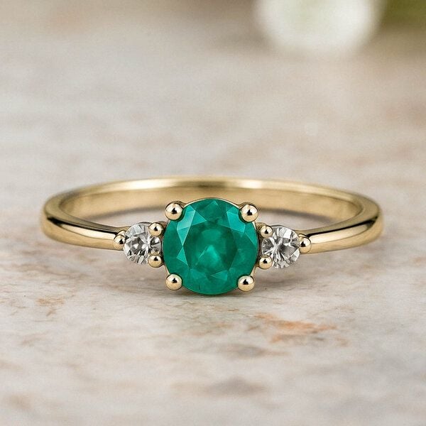 Spirit of Island Gold Ring | Smaragd & Diamanten Paar von Spirit of Island