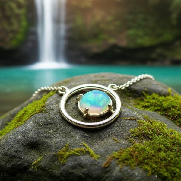 Spirit of Island Halskette mit Anhänger | Opals Orbit von Spirit of Island