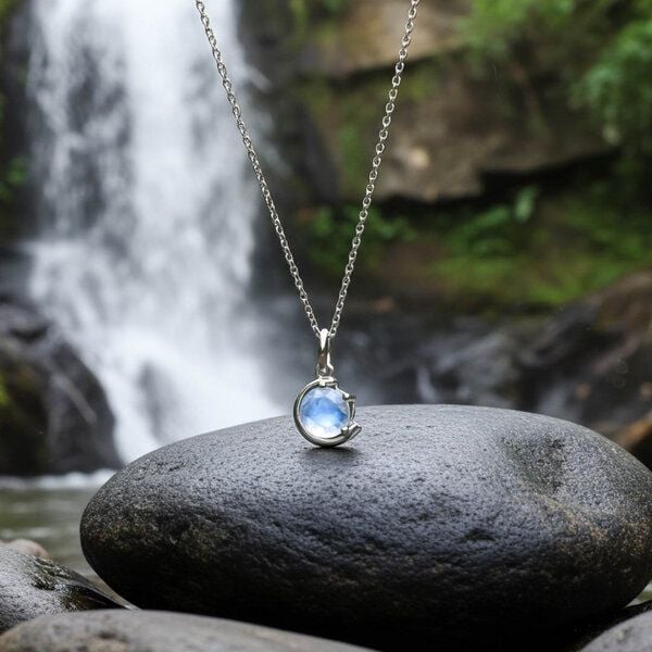 Spirit of Island Mondstein Halskette | 925 Silber von Spirit of Island