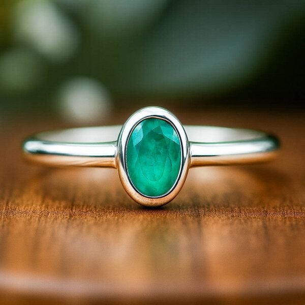 Spirit of Island Ring in Sterling Silber | Roher Smaragd Edelstein von Spirit of Island