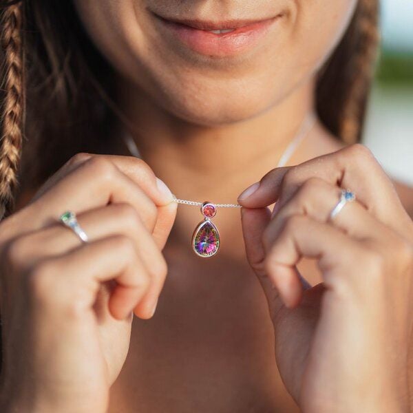 Spirit of Island Silber Halskette | Nordlicht Topas von Spirit of Island