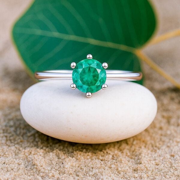 Spirit of Island Smaragd Solitär Ring | 925 Silber von Spirit of Island