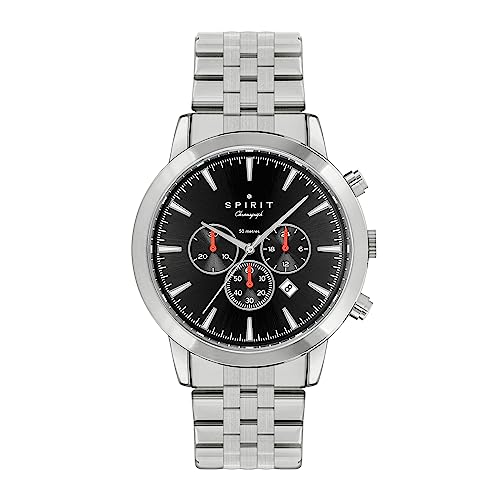 Spirit Herren Analog Quarz Uhr mit Edelstahl Armband SP3005 von Spirit