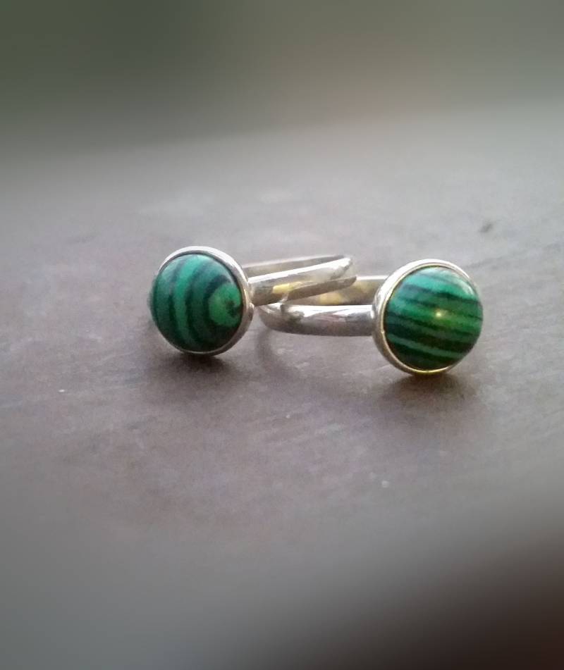 sterling Silber Und Malachit Ring von SpiritFountainGems