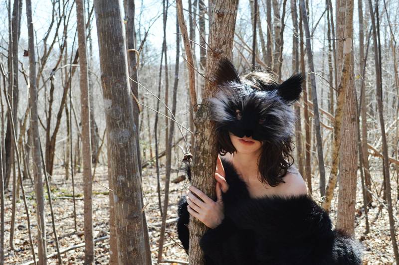 Silberfuchs Kunstpelz Maske, Handgemacht Silberfuchs Kunstpelz Maske, Handgemacht von SpiritParade