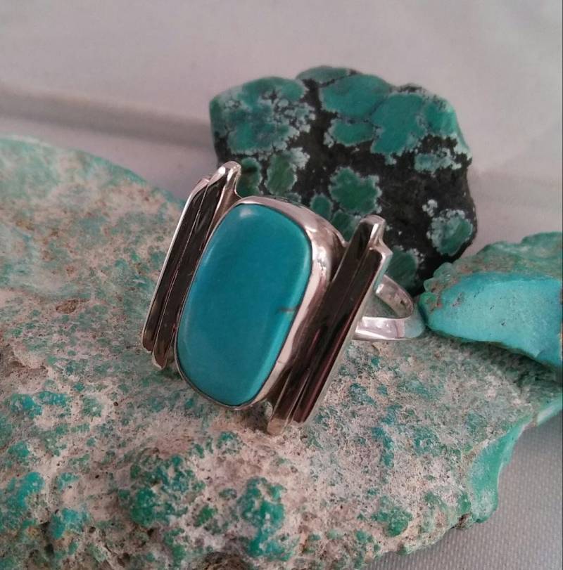 Dornröschen Türkis Handgefertigte Sterling Silber Ringgröße 6 Dornröschen Türkis Handgefertigte Sterling Silber Ringgröße 6 von SpiritRockStudios