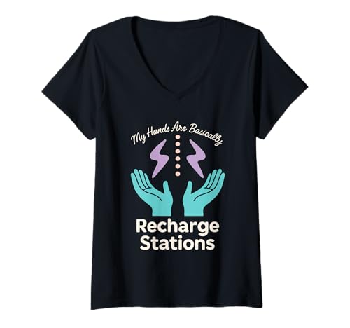 Damen Reiki Practitioner Energieheilung Chakra ausgerichteter Lichtarbeiter T-Shirt mit V-Ausschnitt Damen Reiki Practitioner Energieheilung Chakra ausgerichteter Lichtarbeiter T-Shirt mit V-Ausschnitt von Spiritual Healer Reiki Vibes Healing Hands Gift