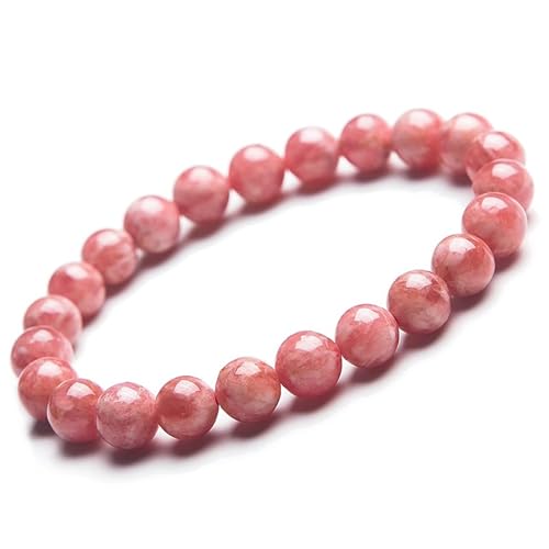 Spirituellementbien Armband mit echten Perlen 8 mm AA + Blume des Lebens und einem Geschenkbeutel. Echter Naturschmuck – Geschenkidee für Weihnachten, 16 centimeters, Rhodochrosit von Spirituellementbien