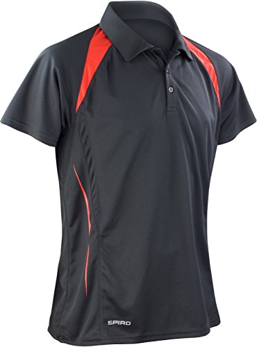 Result Cool-Dry Funktions-Poloshirt Team Spirit S177M, Farbe:Black/Red;Größe:XXL von Spiro