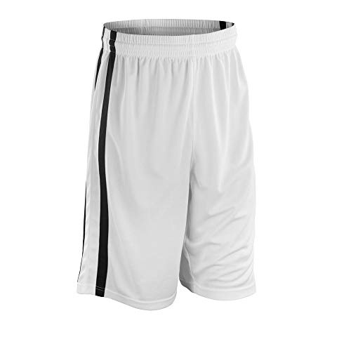 SPIRO Basketball Mens Quick Dry Short Mehrfarbig White/Black L (14) von Spiro