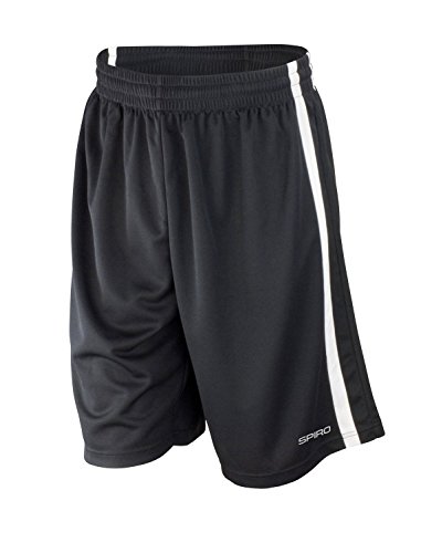 Spiro Basketball Quick Dry Shorts - Black/ White - 3XL von Spiro