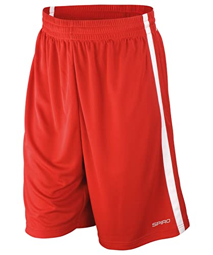 Spiro Basketball Quick Dry Shorts - Red/ White - XL von Spiro