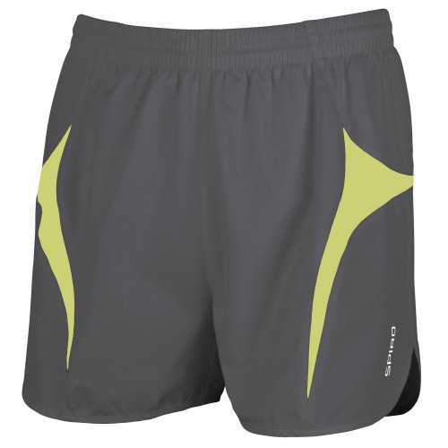Spiro Herren Micro-Lite Lauf-Shorts / Sporthose (Medium) (Grau/Limette) von Spiro