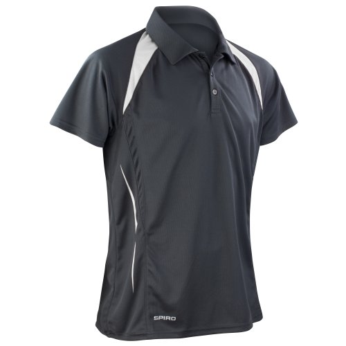 Spiro Herren Sport Polo-Shirt Team Spirit Performance (3XL) (Schwarz/WeiÃŸ) von Spiro