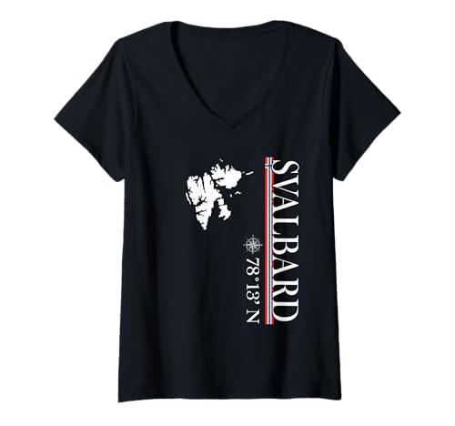 Damen Spitzbergen Norwegen Reiseabenteuer 78°N Souvenir T-Shirt mit V-Ausschnitt Damen Spitzbergen Norwegen Reiseabenteuer 78°N Souvenir T-Shirt mit V-Ausschnitt von Spitsbergen Norway Scandinavia Nordic Travel