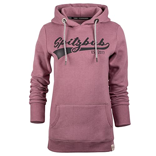 Spitzbub Damen Hoodie Pullover mit Kapuze Kapuzenpullover Retro-Design in Rosa (as3, Alpha, m, Regular, Regular, M) von Spitzbub