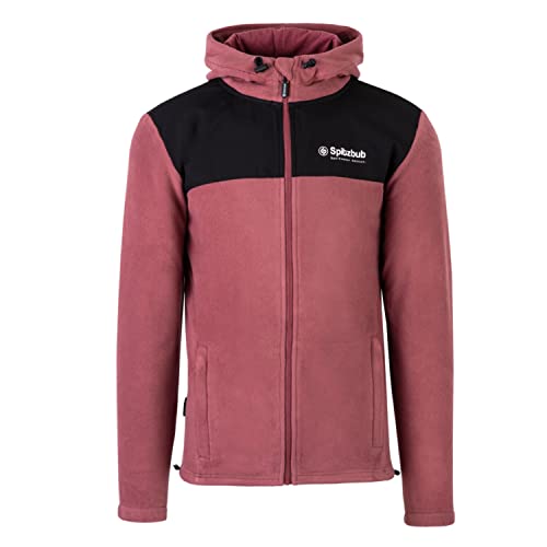 Spitzbub Herren Fleecejacke Jacke mit Kapuze Kapuzenjacke in Bordeaux (M) von Spitzbub