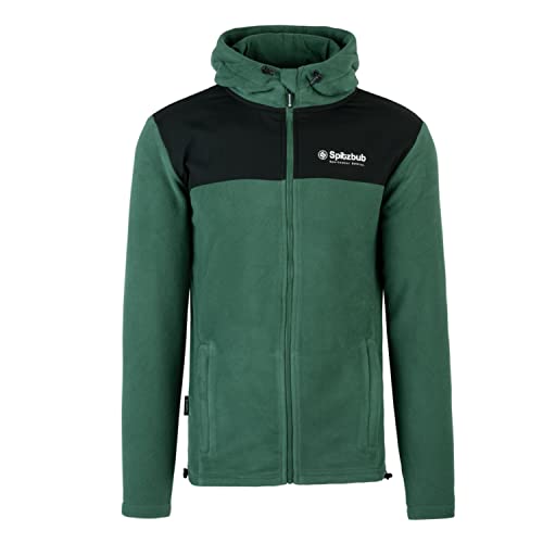 Spitzbub Herren Fleecejacke Jacke mit Kapuze Kapuzenjacke in Grün (XL) von Spitzbub