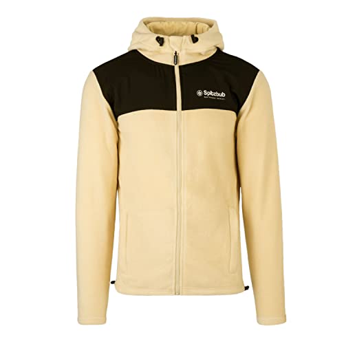 Spitzbub Herren Fleecejacke Jacke mit Kapuze in Beige (M) von Spitzbub