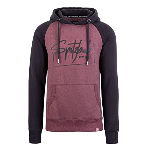 Spitzbub Herren Hoodie Pullover mit Kapuze Kapuzenpullover Raglan Street in Rot (M) von Spitzbub