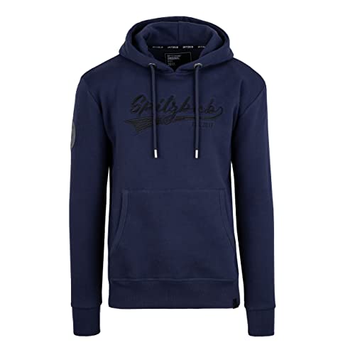 Spitzbub Herren Hoodie Pullover mit Kapuze Kapuzenpullover Retrolook in Blau (M) von Spitzbub