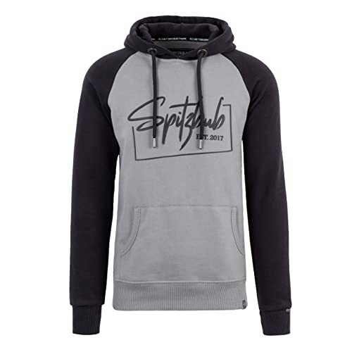 Spitzbub Herren Hoodie Pullover mit Kapuze Kapuzenpullover Street-Design in Grau (as3, Alpha, l, Regular, Regular, L) von Spitzbub