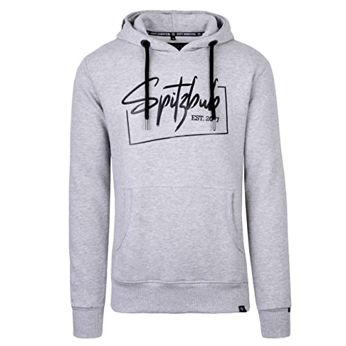 Spitzbub Herren Hoodie Pullover mit Kapuze Kapuzenpullover Street-Design in Grau (as3, Alpha, s, Regular, Regular, S) von Spitzbub