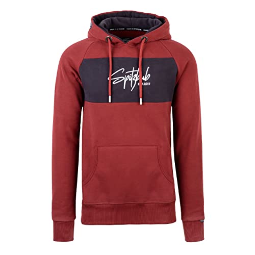 Spitzbub Herren Hoodie Pullover mit Kapuze Kapuzenpullover Street Unframed Red/Black in Mehrfarbig (3XL) von Spitzbub