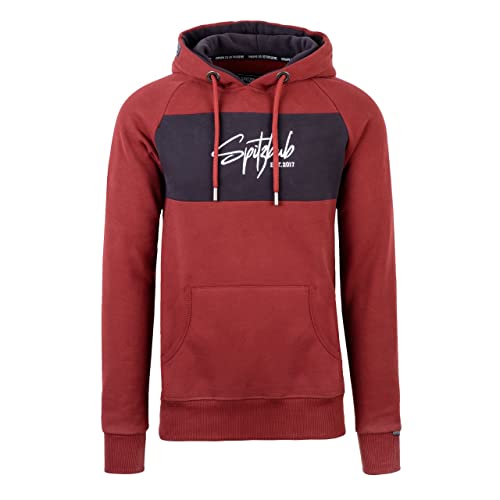 Spitzbub Herren Hoodie Pullover mit Kapuze Kapuzenpullover Street Unframed Red/Black in Mehrfarbig (M) von Spitzbub