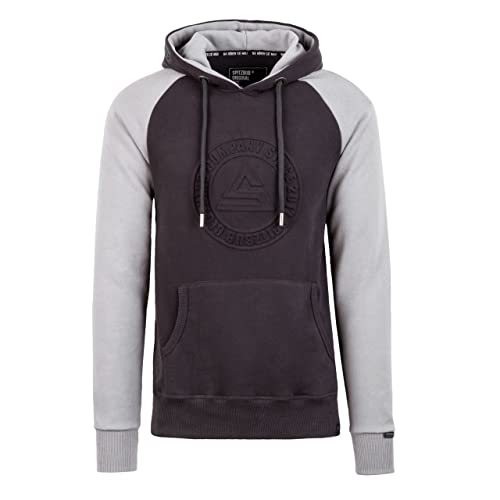 Spitzbub Herren Hoodie Pullover mit Kapuze Kapuzenpullover Tricircle in Grau (M) von Spitzbub