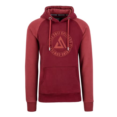 Spitzbub Herren Hoodie Pullover mit Kapuze Kapuzenpullover Tricircle in Rot (M) von Spitzbub