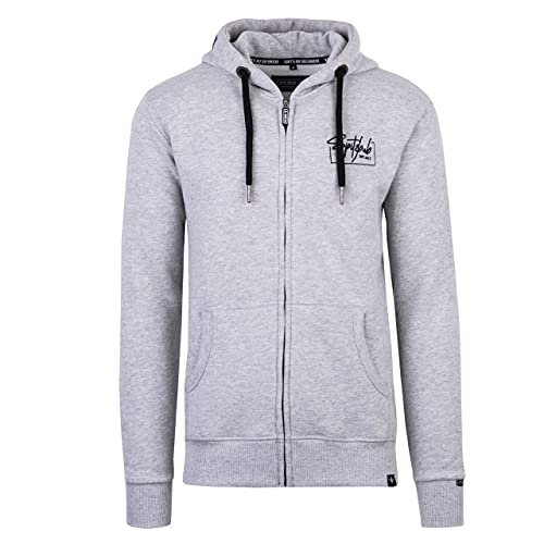 Spitzbub Herren Hoodie Pullover mit Kapuze Sweatjacke Kapuzenpullover Valentin Grau von Spitzbub