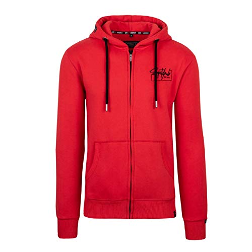 Spitzbub Herren Hoodie Pullover mit Kapuze Sweatjacke Zipper Kapuzenpullover mit Reißverschluss Arne in Rot von Spitzbub