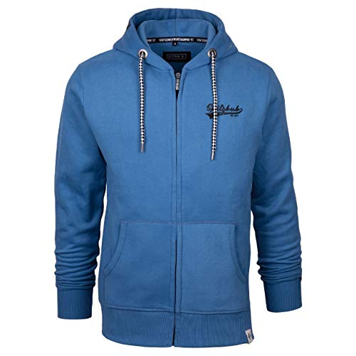 Spitzbub Herren Hoodie Pullover mit Kapuze Sweatjacke Zipper Kapuzenpullover mit Reißverschluss in Blau (XXL) von Spitzbub