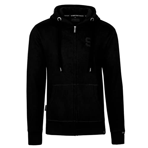Spitzbub Herren Hoodie Pullover mit Kapuze Sweatjacke Zipper Kapuzenpullover mit Reißverschluss Singles in Schwarz (XL) von Spitzbub