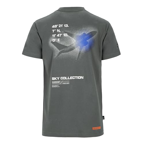 Spitzbub Herren T-Shirt – Dunkelgrau | Großer Rückenprint | Dezenter Frontprint | 100% Baumwolle | Regular Fit (DE/NL/SE/PL, Alphanumerisch, 3XL, Regular, Regular) von Spitzbub