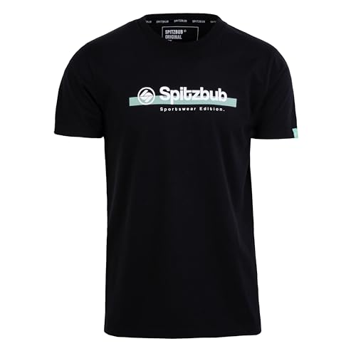 Spitzbub Herren T-Shirt Shirt mit Print oder Stick Dots Sports in Schwarz (XXL) von Spitzbub