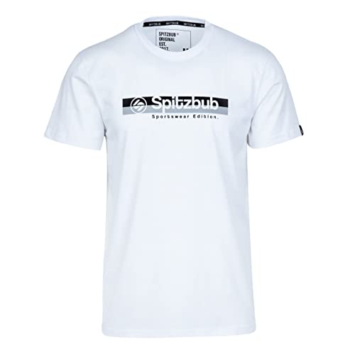 Spitzbub Herren T-Shirt Shirt mit Print oder Stick Dots Sports in Weiß (M) von Spitzbub