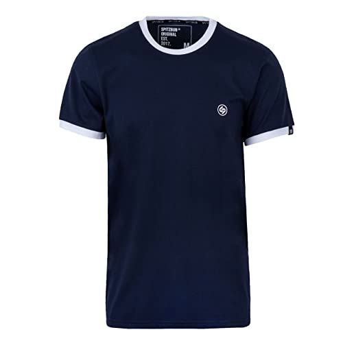 Spitzbub Herren T-Shirt Shirt mit Print oder Stick Full Sports (S, Dunkelblau) von Spitzbub
