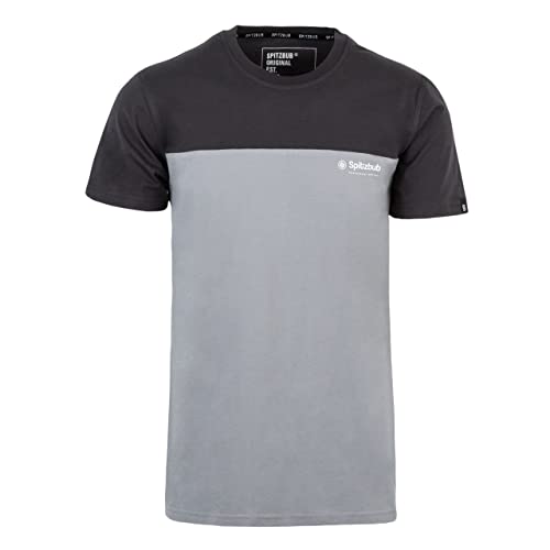 Spitzbub Herren T-Shirt Shirt mit Print oder Stick Half Sports (XL, Grau) von Spitzbub