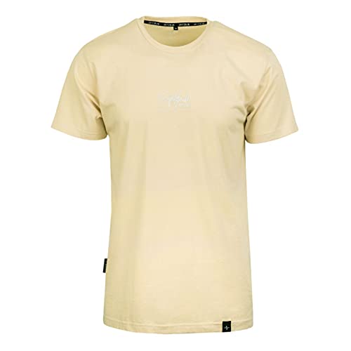 Spitzbub Herren T-Shirt Shirt mit Print oder Stick Street-Design in Sand (M, Beige) von Spitzbub