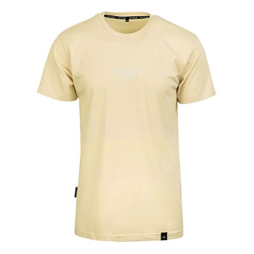 Spitzbub Herren T-Shirt Shirt mit Print oder Stick Street-Design in Sand (XXL, Beige) von Spitzbub