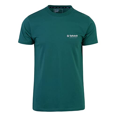 Spitzbub Herren T-Shirt Shirt mit Print oder Stick in Dunkelgrün/Petrol (M) von Spitzbub