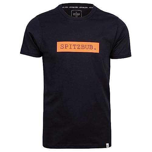 Spitzbub Herren T-Shirt in Schwarz mit Orangem Aufdruck (XL) von Spitzbub