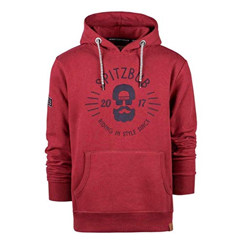 Spitzbub Herren Kapuzenpullover Hoodie Sweatshirt Pullover mit Kapuze, Rot, 3XL von Spitzbub