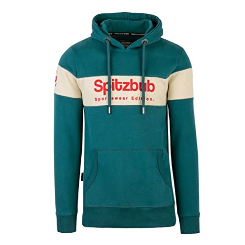 Spitzbub Hoodie Pullover mit Kapuze Kapuzenpullover in Petrol/Dunkelgrün (XXL) von Spitzbub