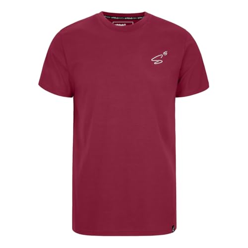 Spitzbub T-Shirt Herren Shirt Kurzarm Shirt in Dunkelrot Stick (DE/NL/SE/PL, Alphanumerisch, M, Regular, Regular, Standard, Rot) von Spitzbub