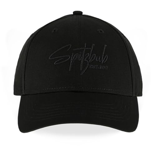 Spitzbub Unisex Cap, verstellbare Kappe in Schwarz mit schwarzem Stick von Spitzbub