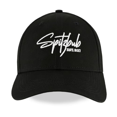 Spitzbub Unisex Cap, verstellbare Kappe in Schwarz mit weißem Stick von Spitzbub